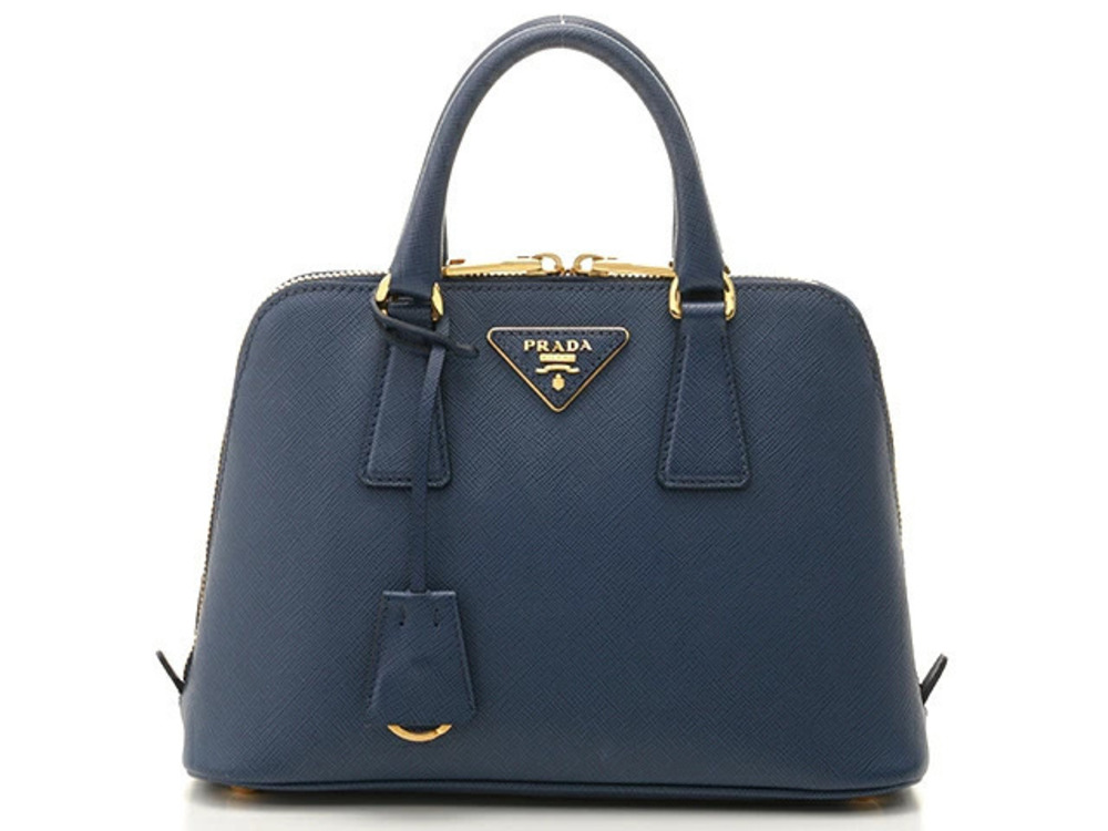 Prada bag handbag Navy Blue Saffiano leather